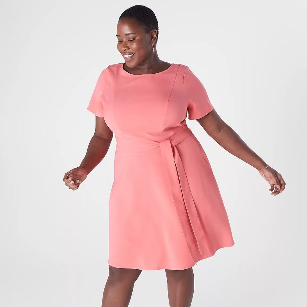Lane Bryant Lena Boat Neck Fit and Flare Dress